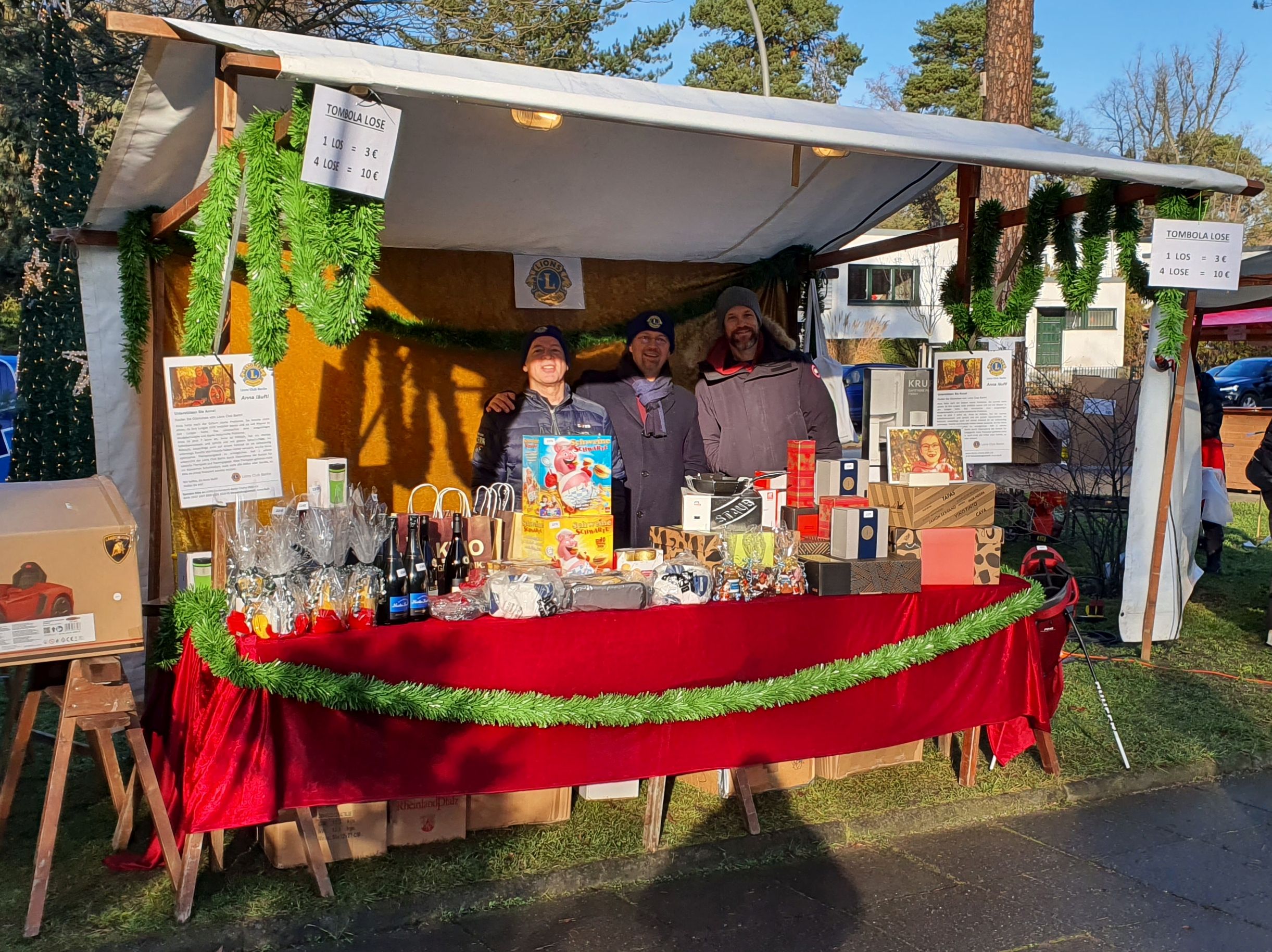 Unser Stand für die Spendentombola